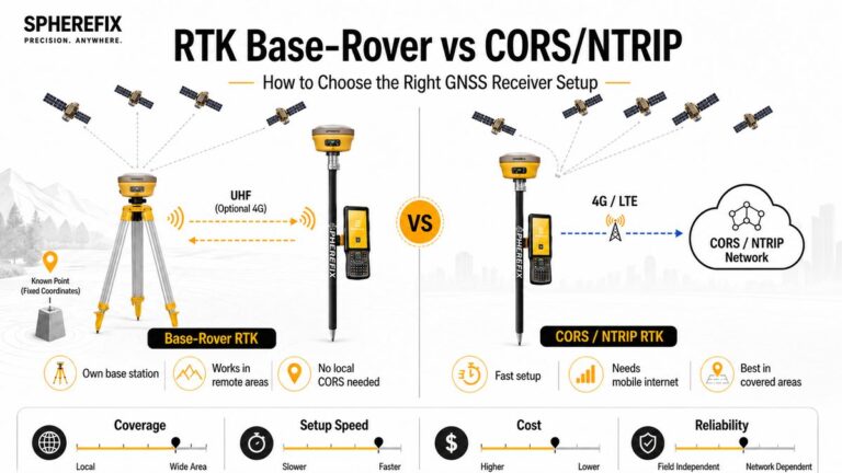 RTK Base Rover vs CORS/NTRIP Setup | Spherefix