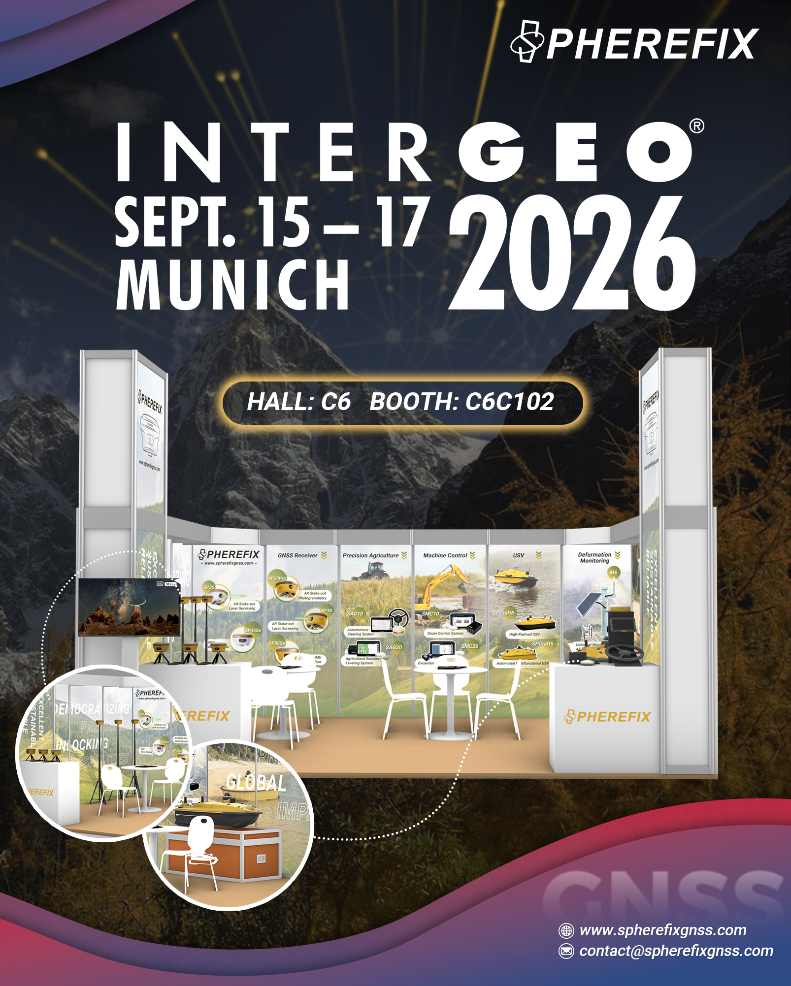 Spherefix at Intergeo 2026 exhibition booth in Munich, Hall C6, Booth C6C102